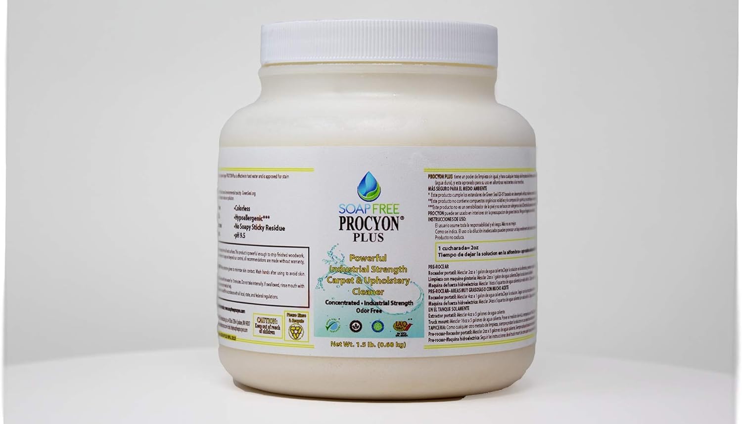 Soap Free Procyon Plus Powder Carpet Cleaner 1.5 lb. Jar