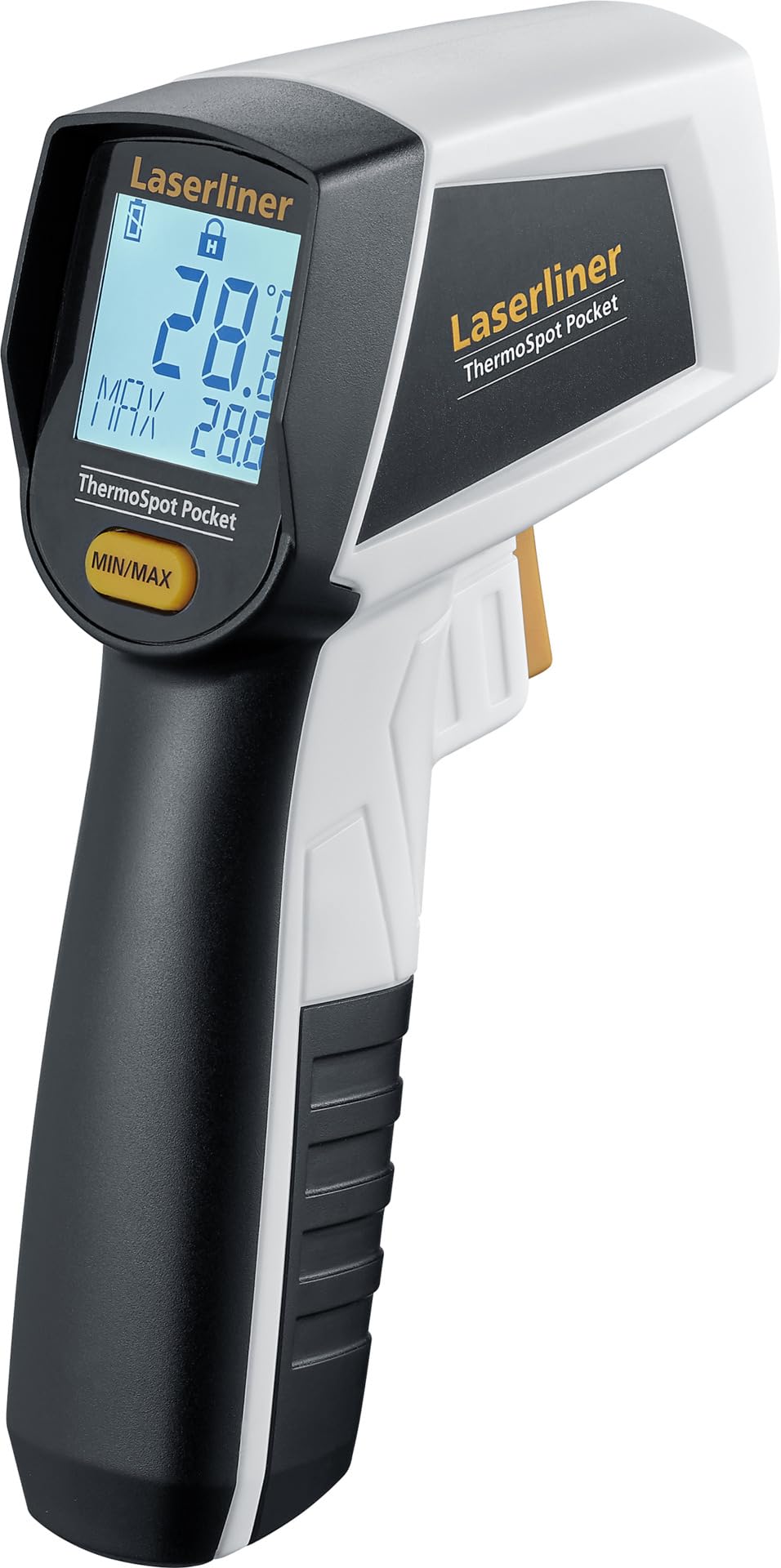 Laserliner ThermoSpot Pocket Infrarot Thermometer Digitales Temperaturmessgerät -40 °C bis 400 °C Min Max Anzeige
