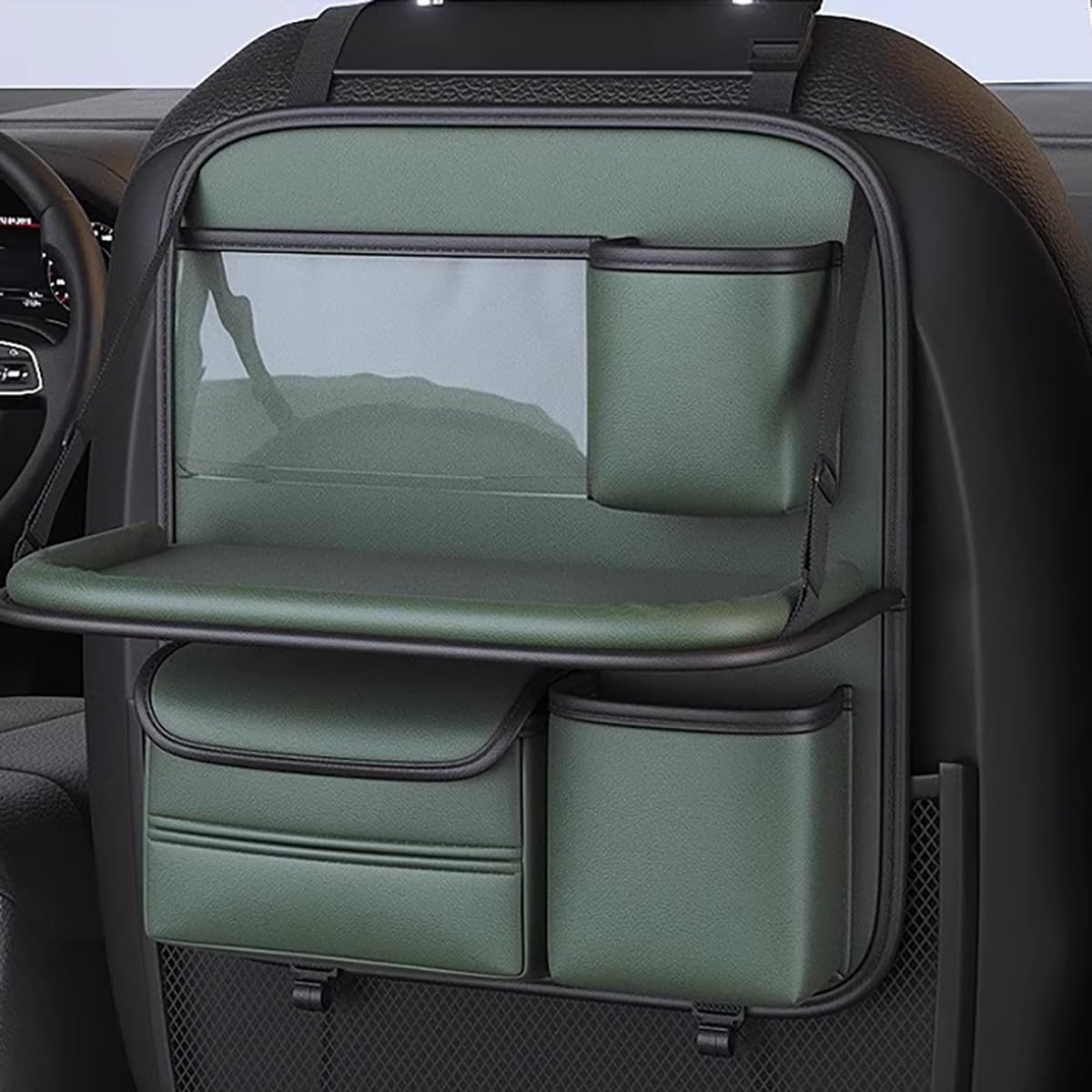 2 Stück Autositz Organizer für Ford Tourneo Connect/Tourneo Courier/Custom/Galaxy/S-Max, Rücksitz Organizer mit Tablet/Telefon Aufbewahrung, Multifunktional Auto Organizer Kinder mit Klapptisch