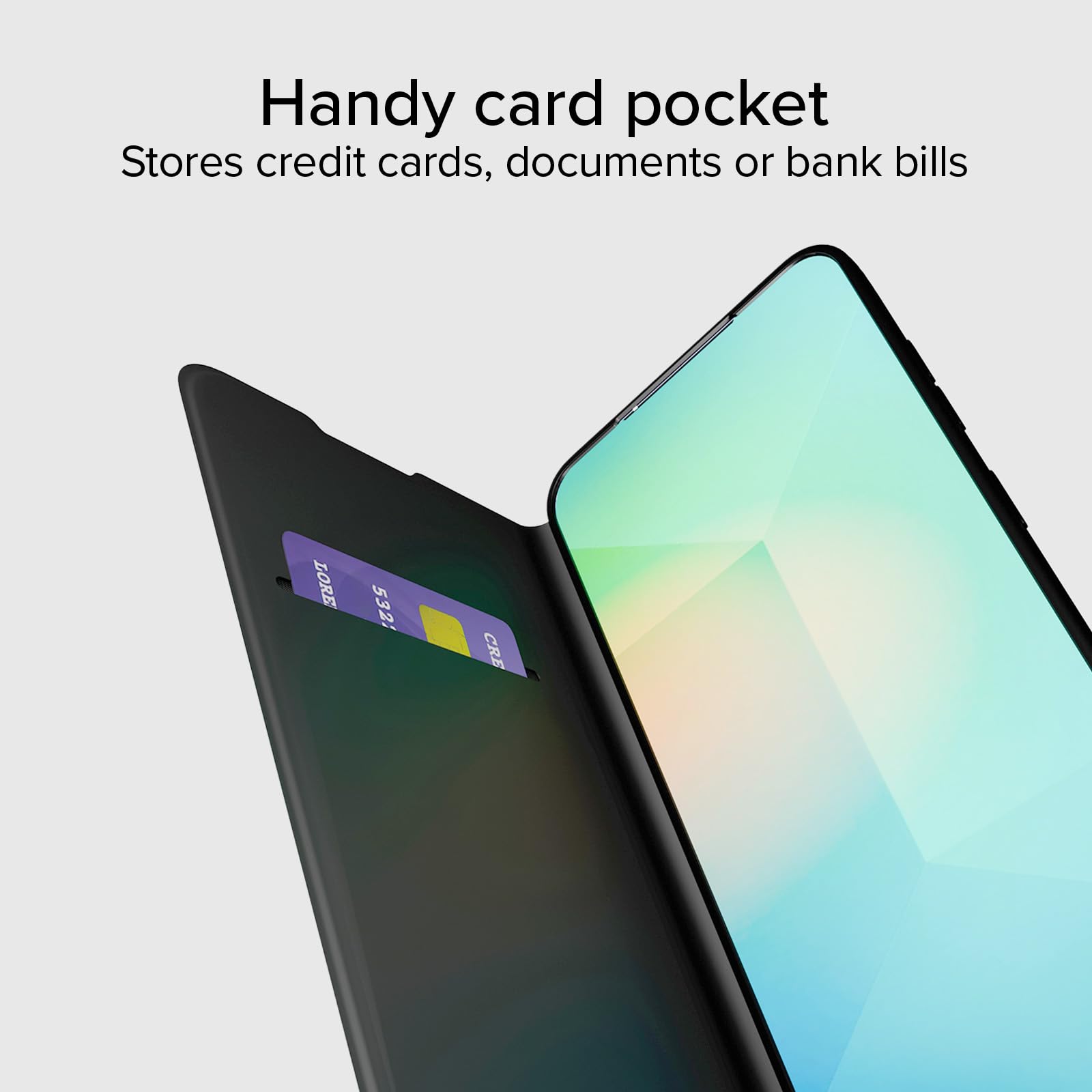 SBS Gładkie etui z klapką do Samsung Galaxy S25 - Powierzchnia Soft Touch, kieszeń na karty, wbudowana podstawka, magnetyczne zamknięcie, łatwy dostęp do przycisków, czarny