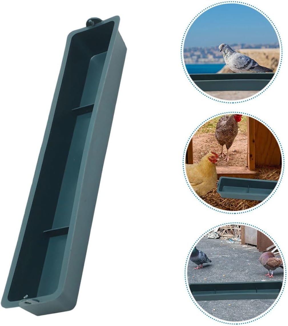 2pcs Hanging Chicken Feeder Trough with 3-Compartment Thickened Plastic Anti-Spill Food Dispenser for Poultry, Ducks, Parrots Cage Feeding Supplies