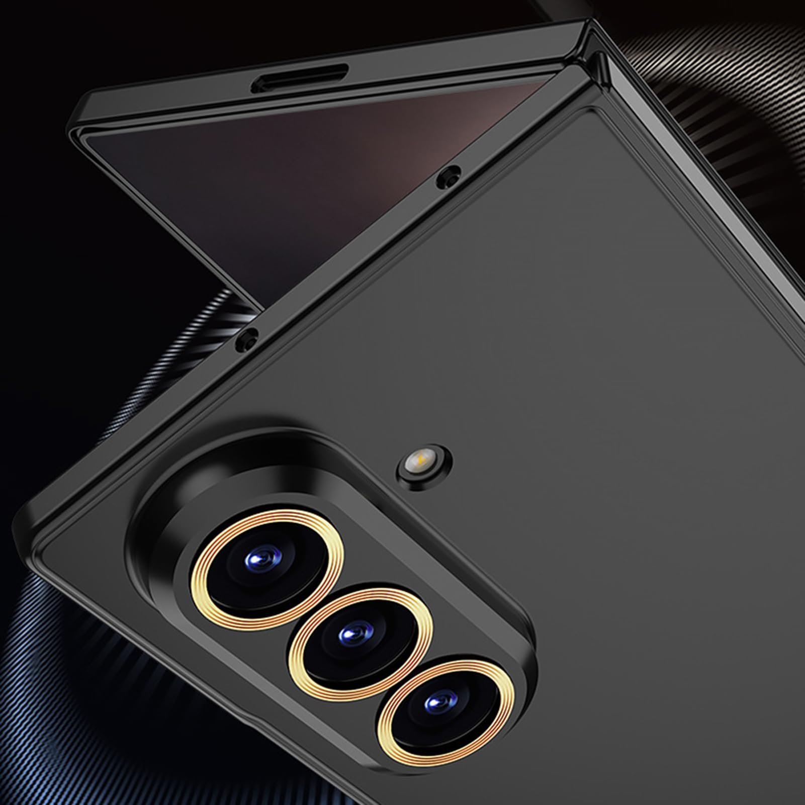 Coque Ultra Fine for Samsung Galaxy Z Fold 8 Ultra, Film en Verre Trempé, Housse Antichoc for Appareil Photo, Étui Givré Résistant Aux Rayures(Black)