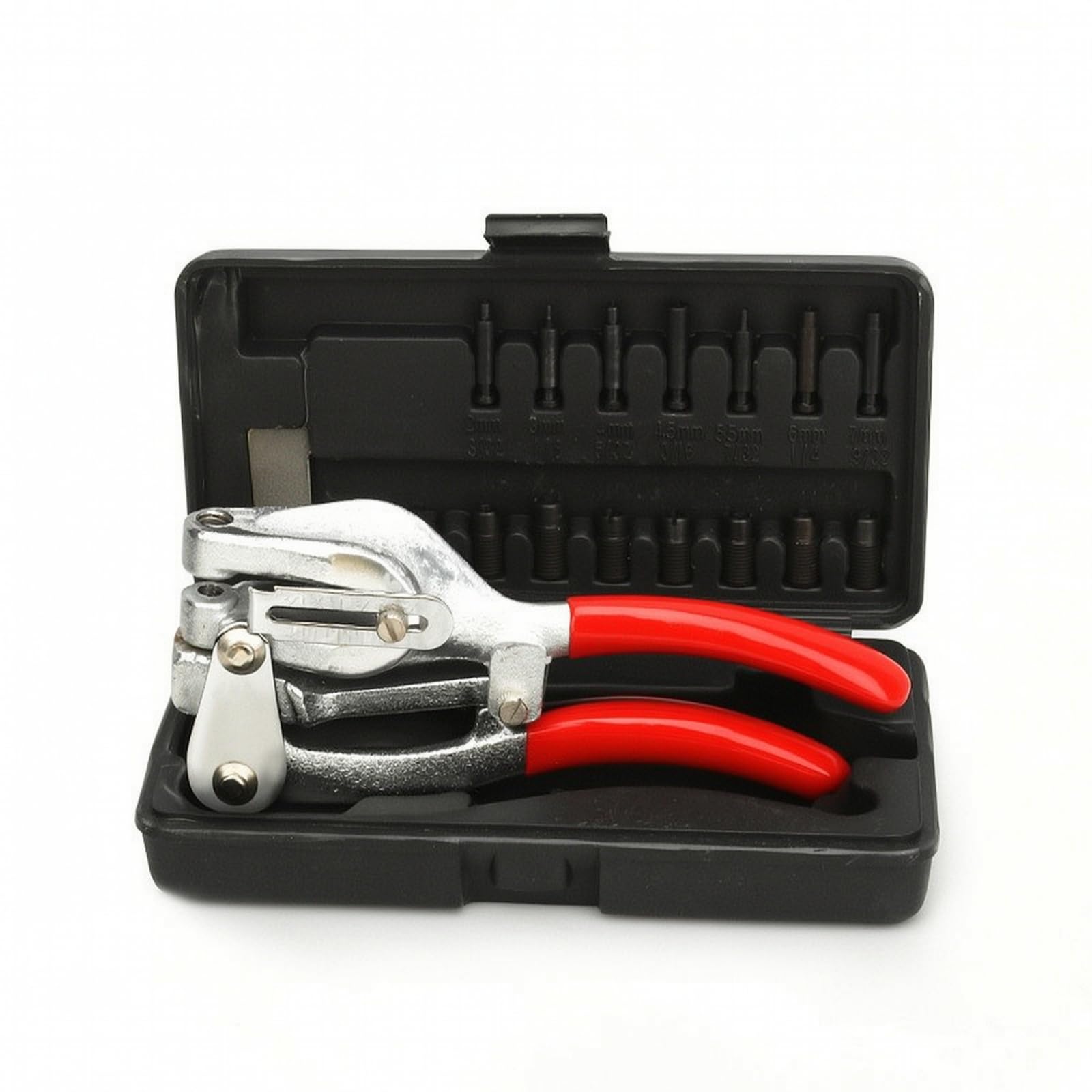 F Fityle Perforadora de Agujeros Manual Ajustable con Alicate Perforador Herramienta Perforadora y Kit de Perforación Estructura de Metal y Antideslizantes