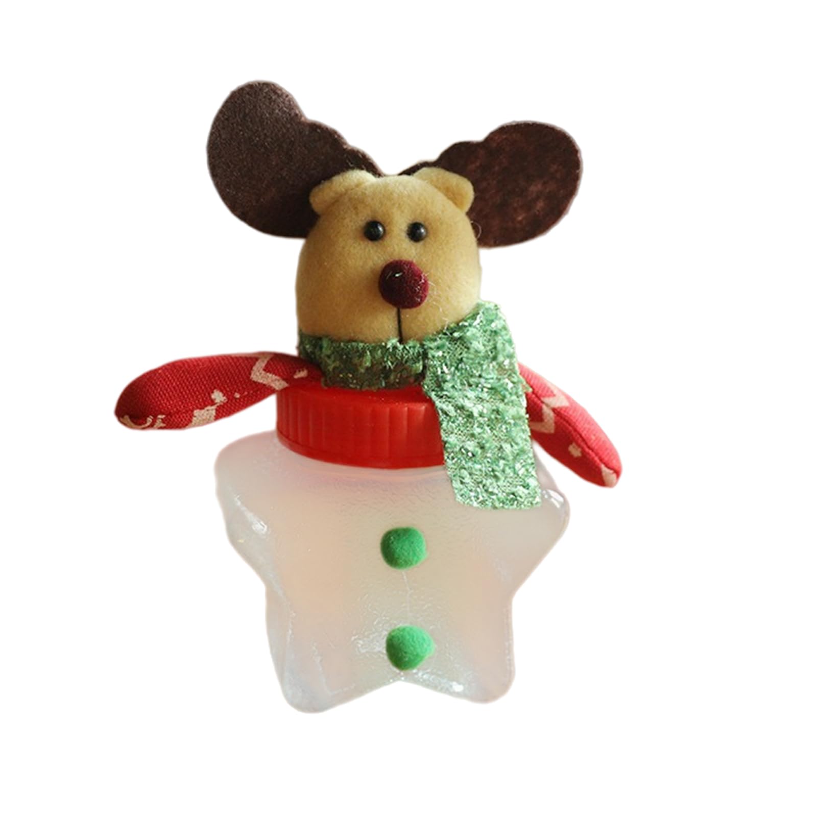 Shunzhong C Andy Ontainer With Lear Jar Body And Plush Holiday Lid Accent, Hristmas Table Decor For Sweets And Fillers Hristmas Andy Jar Holiday Treat Holder Lear Decorative Storage Ontainer Tabletop Home