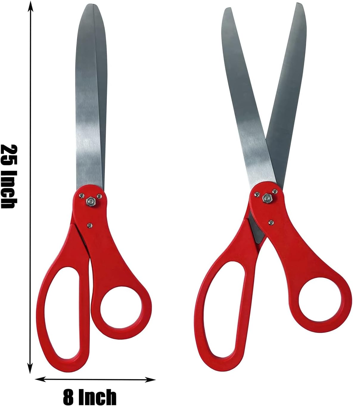 Grand Opening Red Ribbon Cutting Ceremony Kit - 25" Giant Scissors with Red Satin Ribbon, Banner, Balloons,Bows and More Supplies Grand Opening Decorations for Business