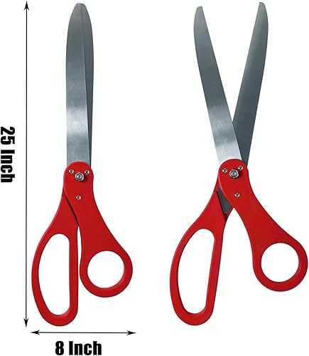 Miniatura 8 de Kit de ceremonia de corte de cinta dorada de gran apertura, tijeras gigantes de 25 pulgadas con cinta de satén dorada, pancarta, globos, lazos y más