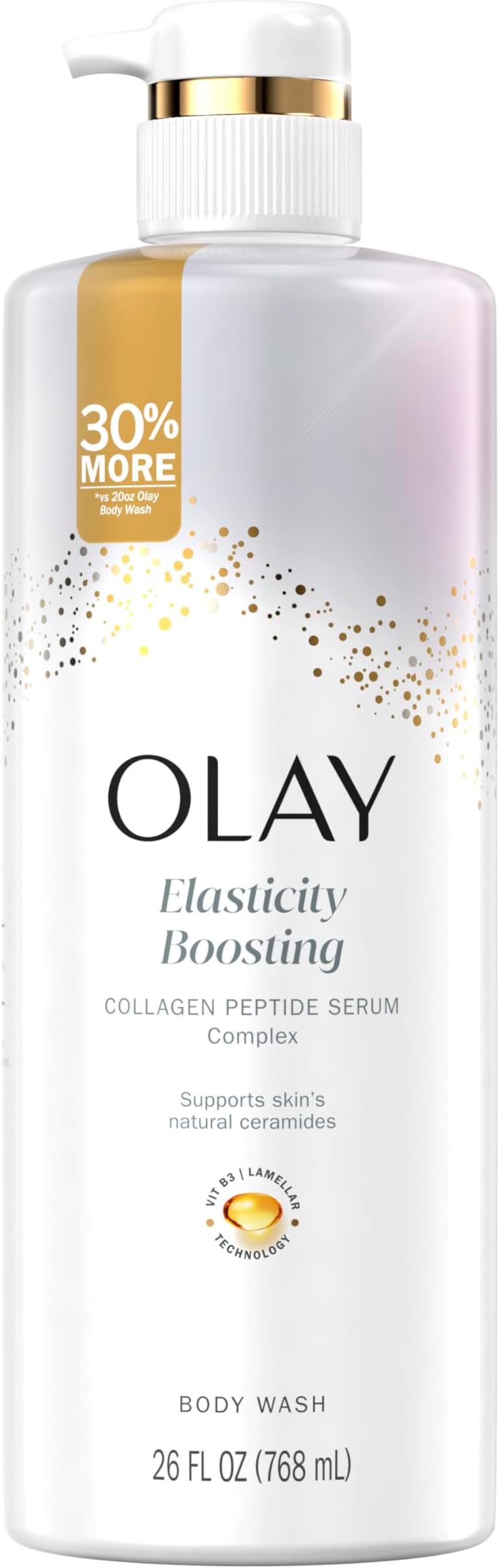 Body Wash for Women, Elasticity Boosting, Collagen Peptide Serum Complex, Renews Moisture, Free of Parabens & Phthalates, Vitamin B3 Lameller Technology, For All Skin Types, 26 fl oz