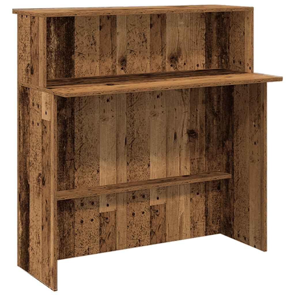 vidaXL Escritorio de recepción Madera vieja 180x50x103,5cm Madera de ingeniería, mostrador de recepción, recepción de salón, mostrador de bar de recepción