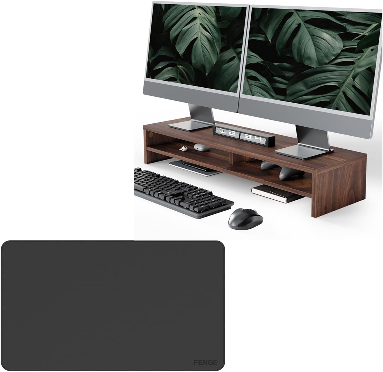 Fenge Monitor Stand 31.5 Inch Computer Monitor Riser for Desk, Water Resistant Desk Pad