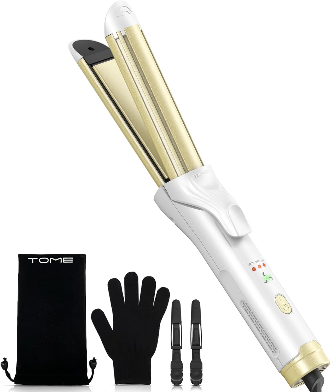 TOME Cool Air Styler 2-in-1 Curl Straighten, Ceramic, Dual Voltage 110–240V