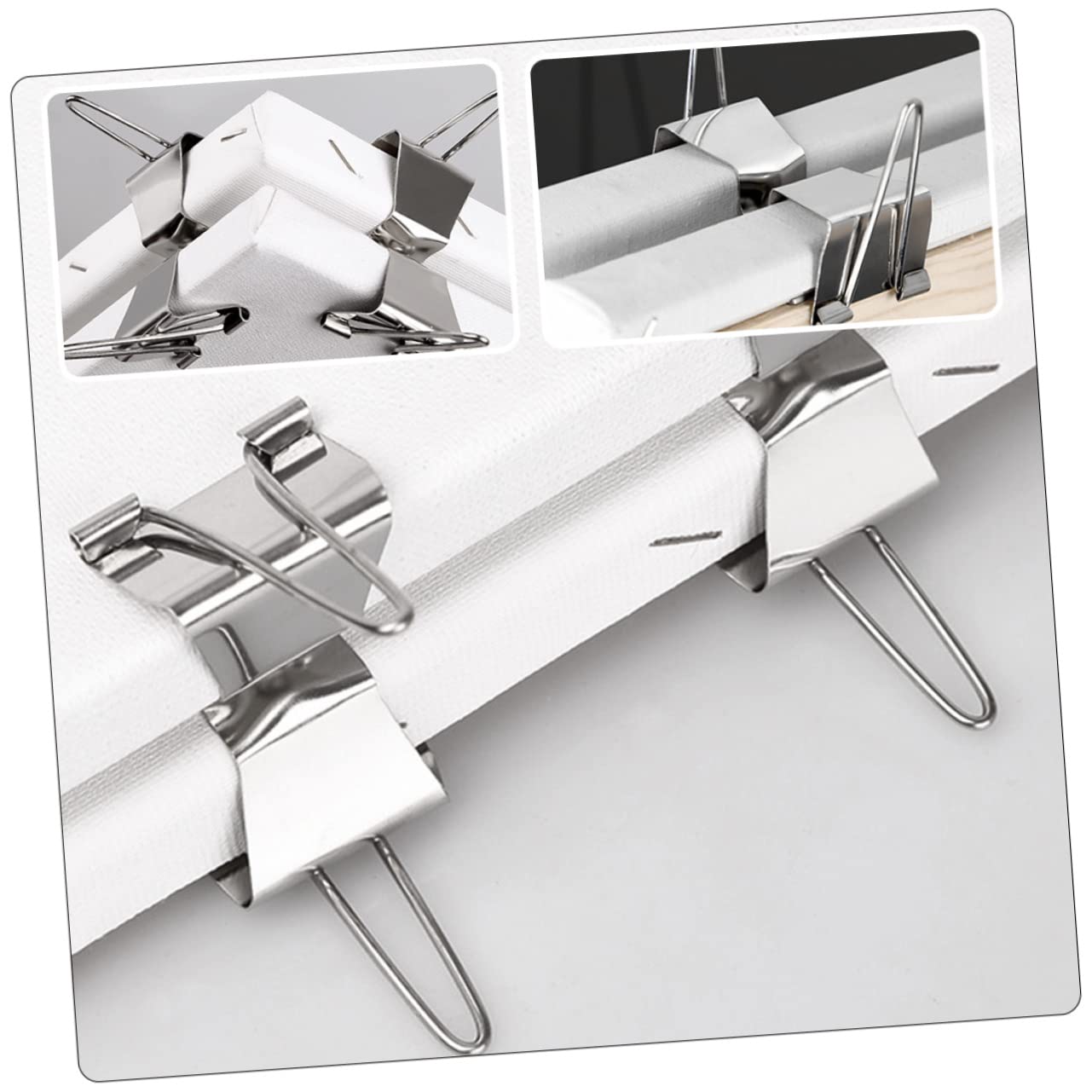 BEBEMOKO 3sets Art Frame Holder Large Clips Oil Painting Separating Clip Stainless Steel Clamp 5pcs*3