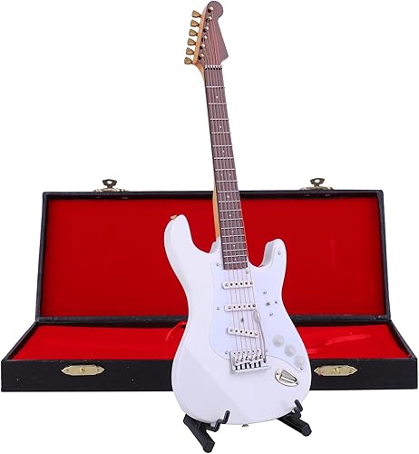 Vista 59 de Guitarra eléctrica en miniatura de madera con soporte y estuche, mini instrumento musical, réplica de guitarra eléctrica, figuras coleccionables