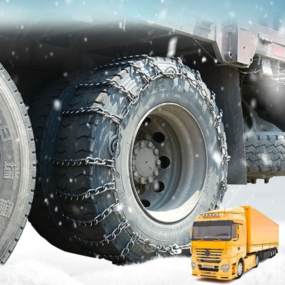 2pc Snow Chains for Semi Trucks Snow Chains for Car Tires Universal Metal Tire Chains for SUV Trucks Pickup Trucks Semi Trucks Van Dually Trucks ATV Light Truck 9mm_205/75R17.5 9mm 7.50-16