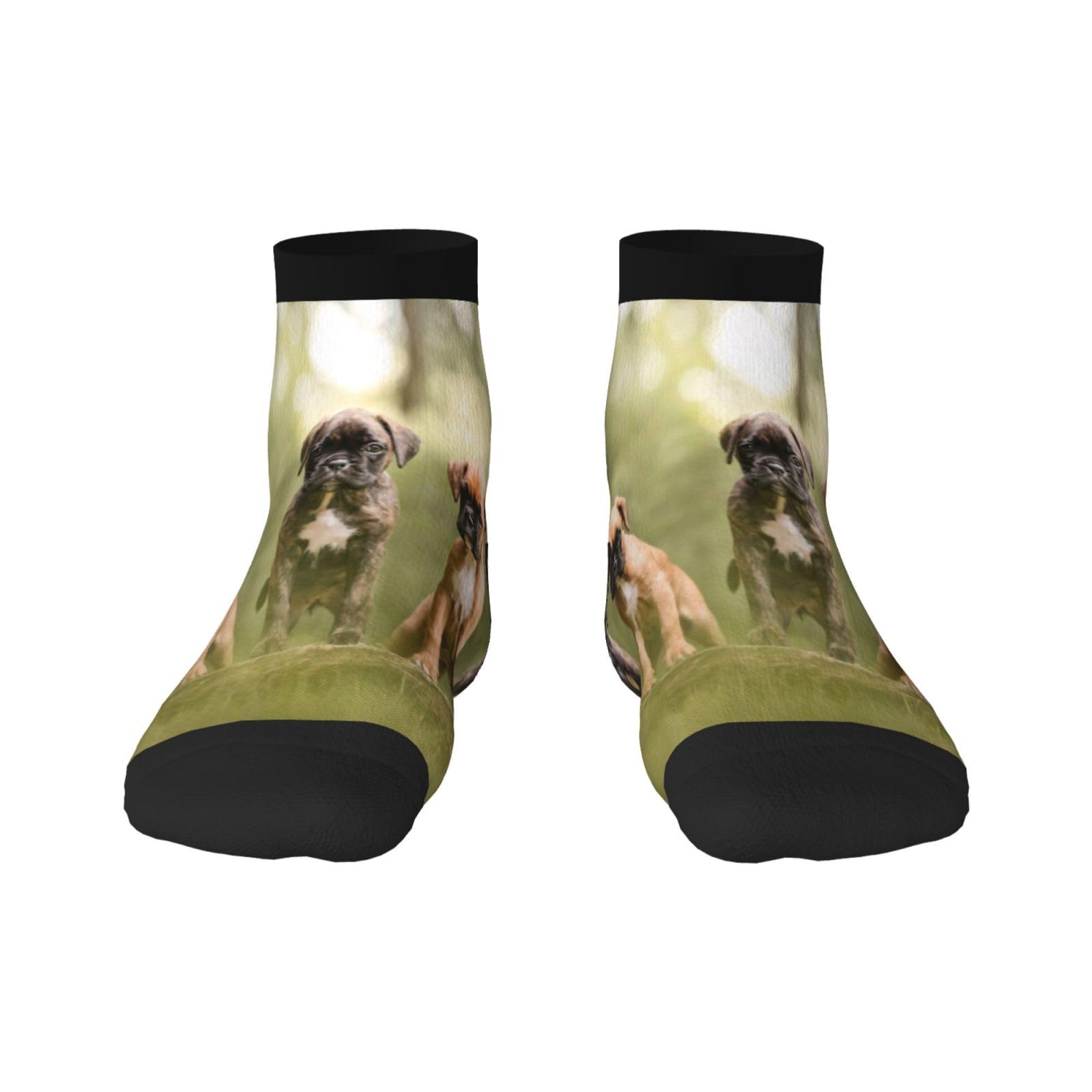 BeNtli Crew Socks, Compression Socks Casual Novelty Sports Socks 30CM Long For Unisex Boxer Dogs Puppies Pets Family Dogs