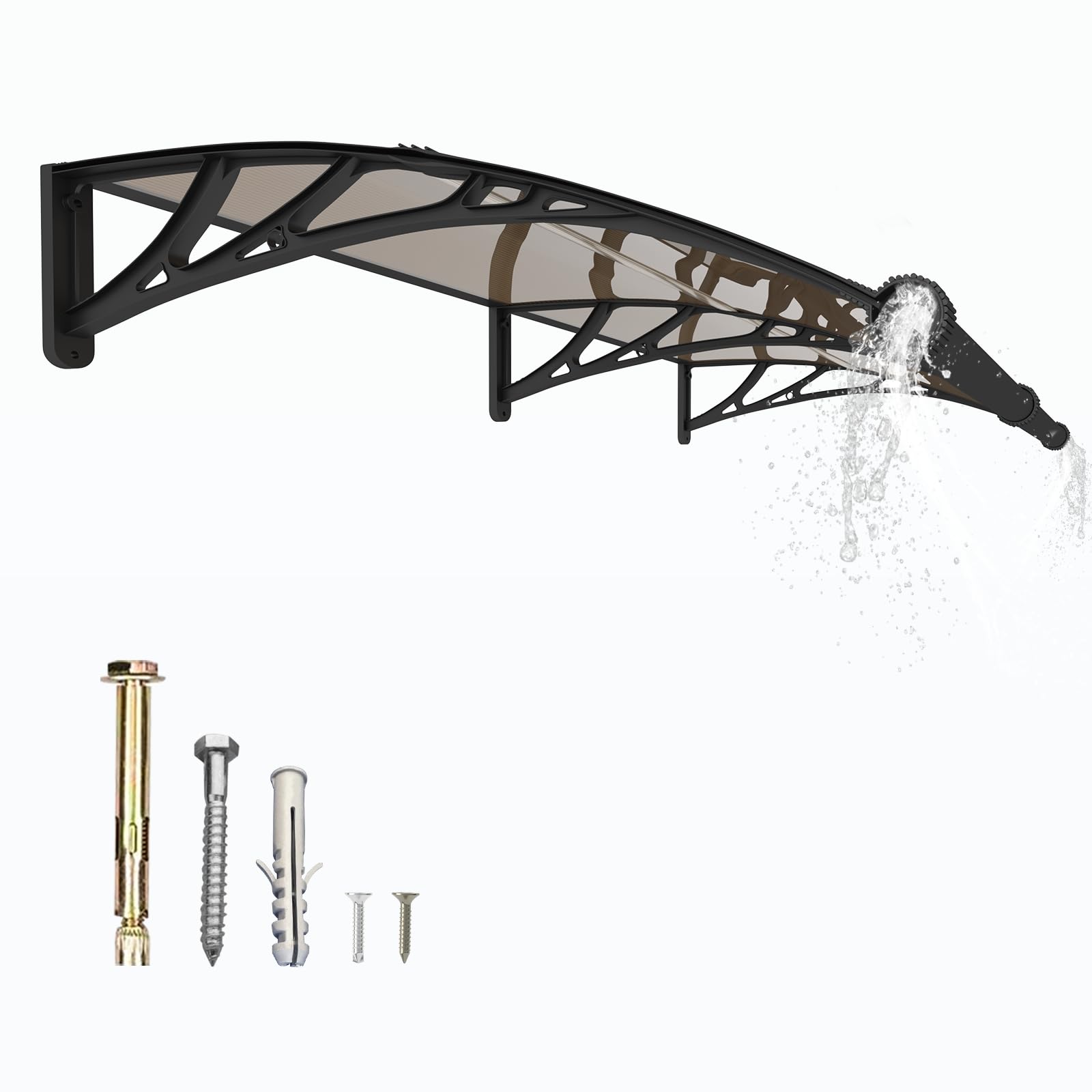 Window Awning Door Canopy 32"x120", Awnings for Doors Polycarbonate Cover Patio Door Awning UV Rain Snow Sunlight Protection Hollow Sheet with