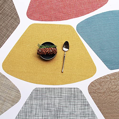Sets de table en PVC lot de 6 beige antidérapant et résistant à la chaleur - 8