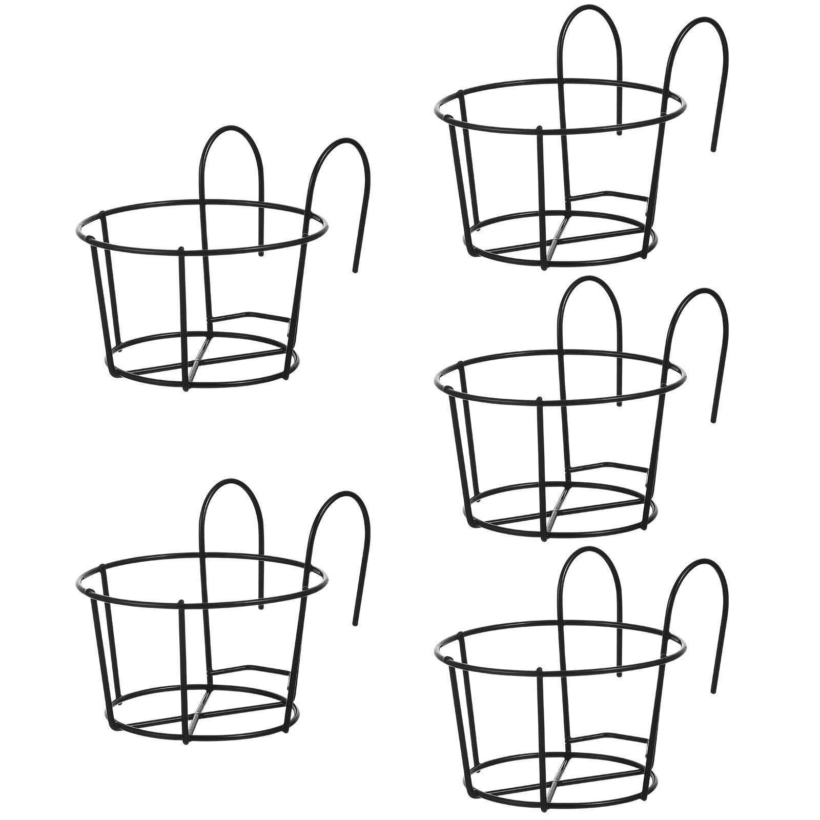 Support suspendu pour pots de fleurs créatif, panier rond en fer robuste pour balcon