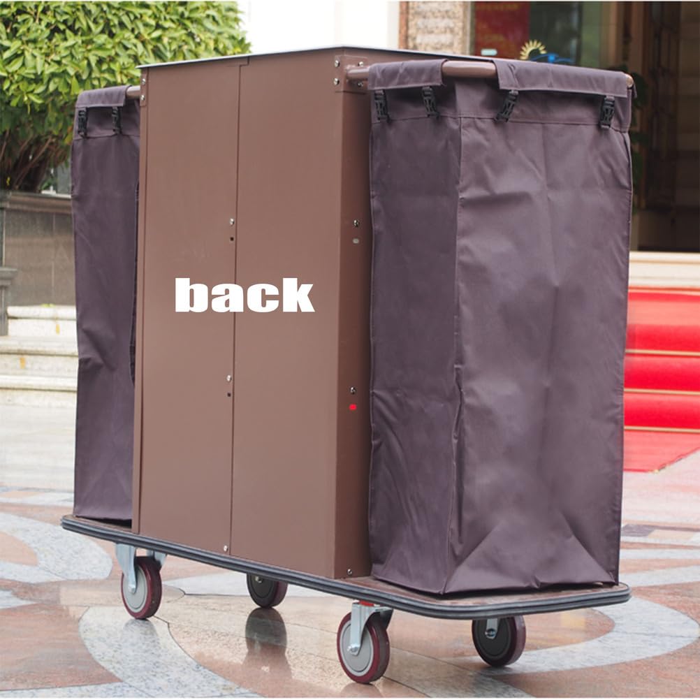 Carrito de limpieza de hotel, carrito comercial con bolsa de almacenamiento y ruedas, utilidad de limpieza multifuncional para operaciones de hospitalidad