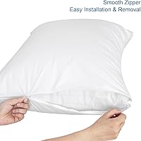 Vista 4 de Paquete de 4 protectores de almohada con cremallera, tamaño estándar, transpirables y silenciosos, 100% impermeables, fundas de almohada de 20 x 26