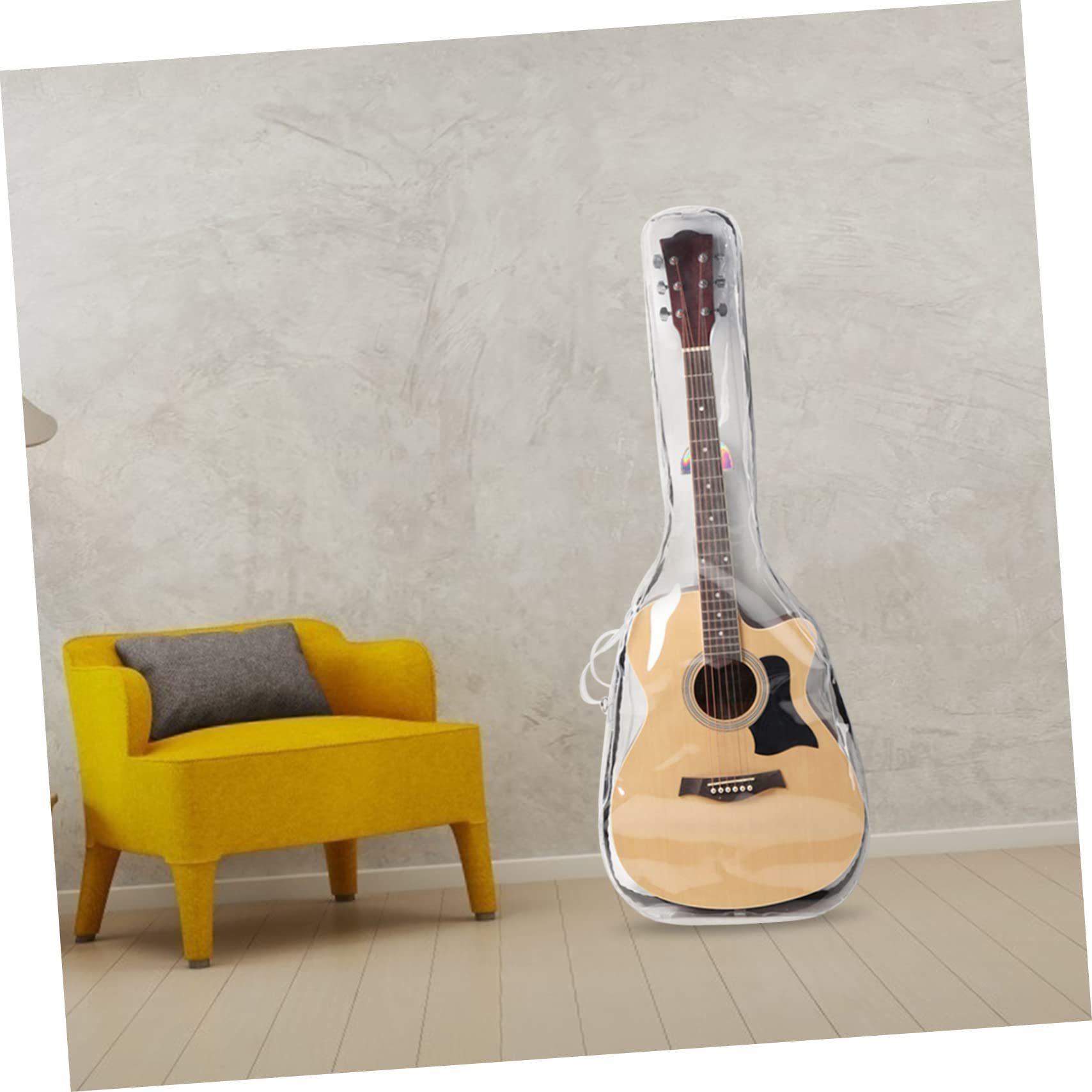 HEMOTON Funda Guitarra Eléctrica Transparente de Pc, Estuche de Transporte Ligero E Doble Correa, Adecuado para Exteriores, Unisex