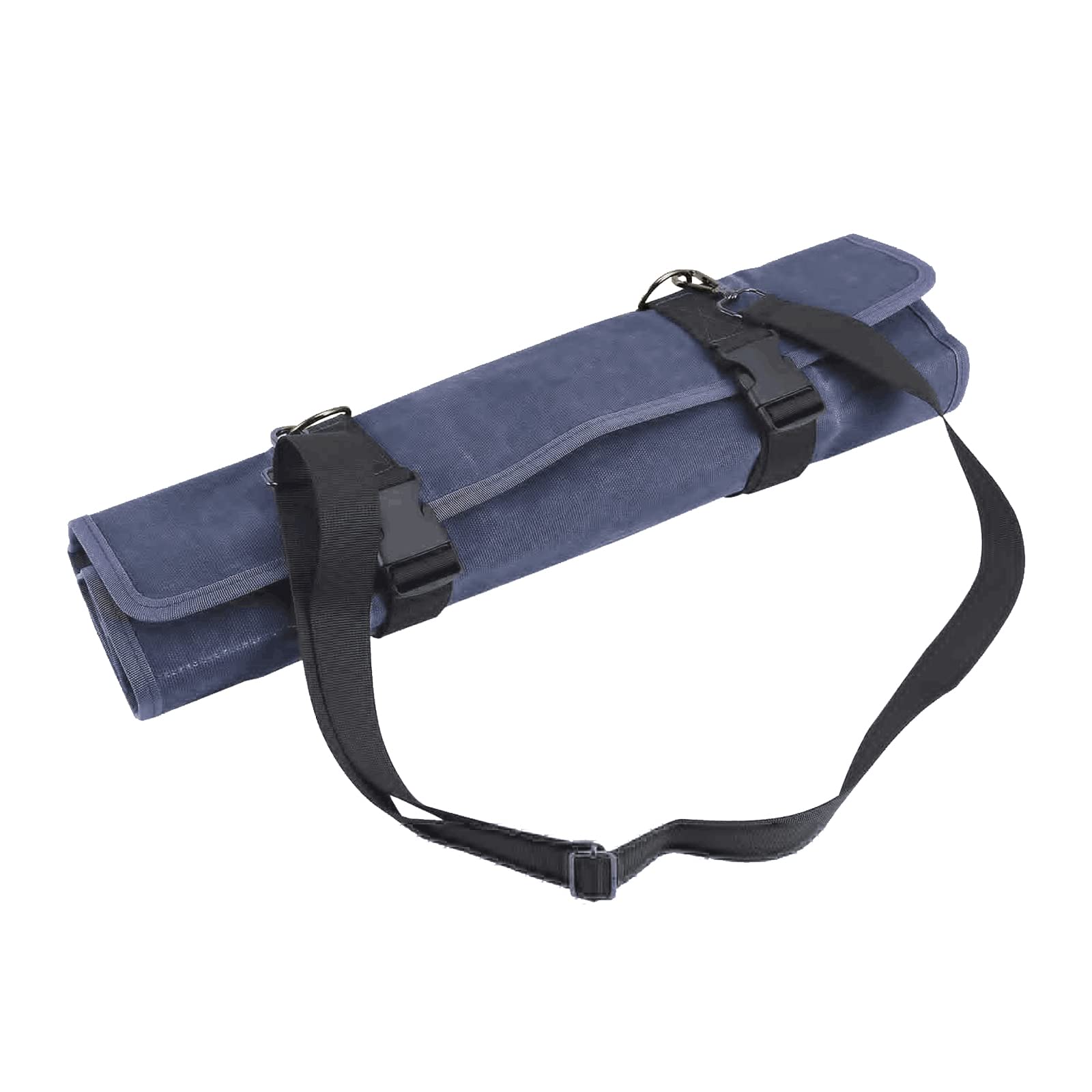 HERSENT - Bolsa Enrollable para Cuchillos de Chef de Lona Encerada, Portador de Cuchillos de Chef portátil, Soportes para Cuchillos con 10 Ranuras más 1 Bolsillo con Cremallera Que Puede Contener