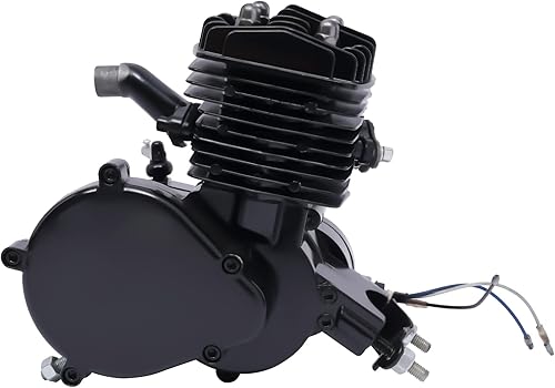 Miniatura 2 de QUEWATSA Kit de motor de bicicleta de 80 cc, kit de motor de bicicleta de 2 tiempos con motor de gasolina de doble cilindro Speedoemter, motor de