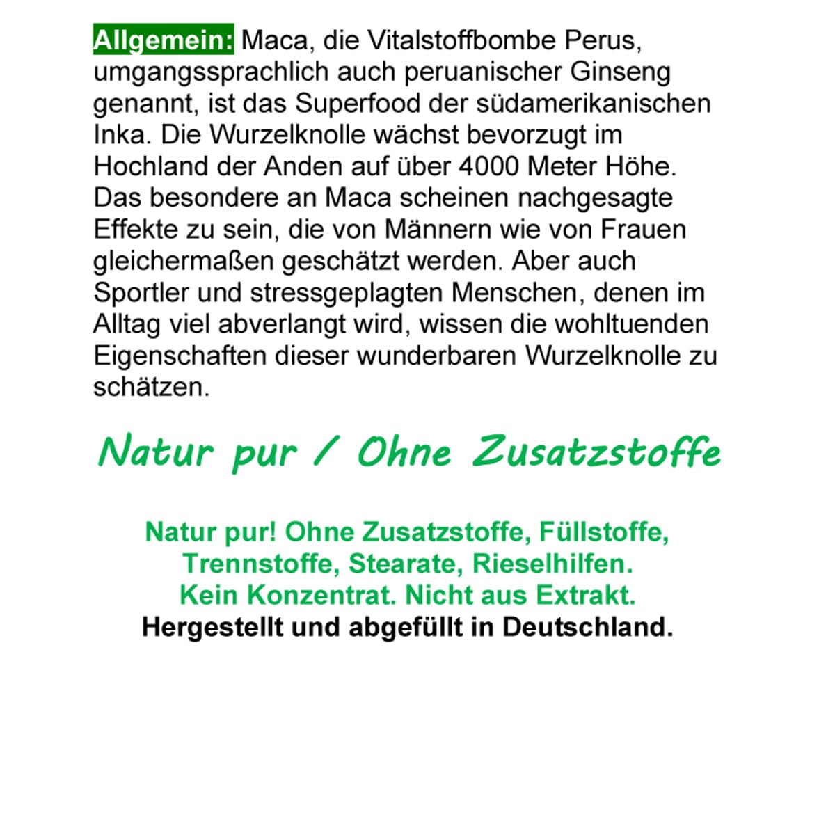 MACA 360 (3x120) Kapseln Wurzel Pulver aus PERU für Mann & Frau Ausdauer & Energie im Alltag. NATUR pur. NICHT hochdosiert. OHNE Zusatzstoffe. OHNE Füllstoffe 26625-3
