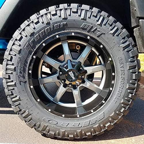 Miniatura 7 de MO970 17 x 8 pulgadas, patrón de pernos 6 x 1355.5, compensación 0, labio negro brillante con centro gris brillante, juego de 1