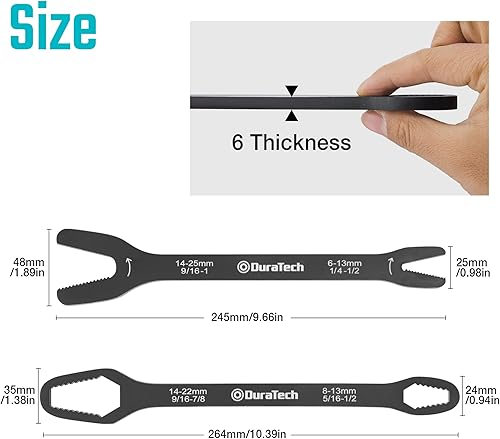 Miniatura 7 de DURATECH Juego de llaves Sillcock de 4 vías y juego de llaves universales