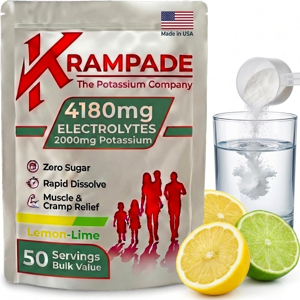 Amazon.com: Krampade High Potassium Electrolytes Powder Zero Sugar