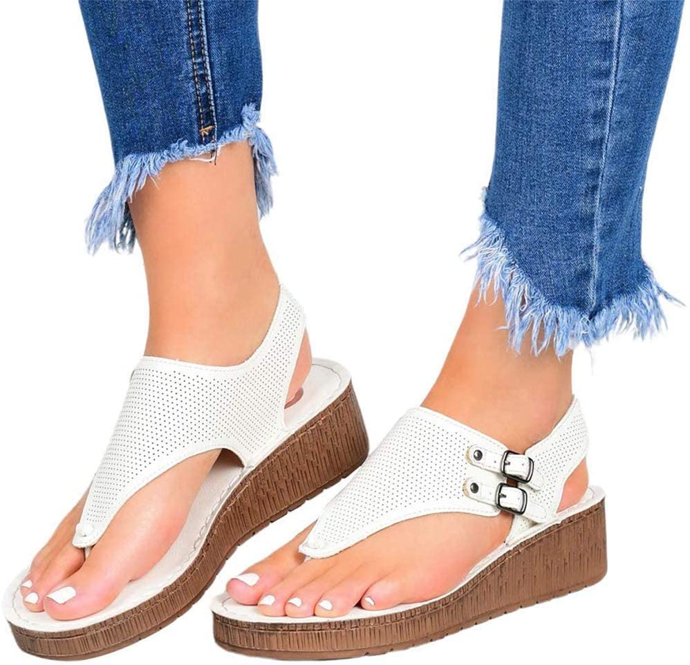 Sandales compensées pour femmes plateformes bout ouvert mode chaussures décontractées