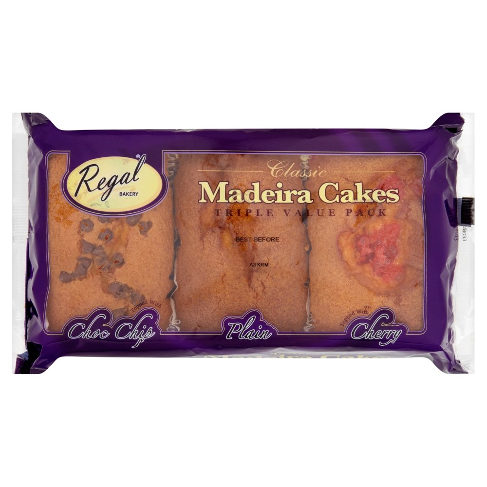 Regal Bakery Classic Madeira Cakes, Pack of 3