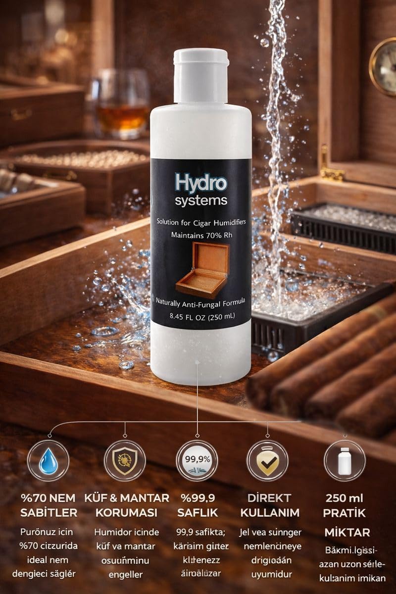 Hydro Humidor için 250 ml%70 Humidifier Nemlendirici Solüsyon hu71