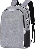 Mochila Executiva Resistente à Água Anti Furto - com Porta USB e Compartimento para Notebook (Cinza)
