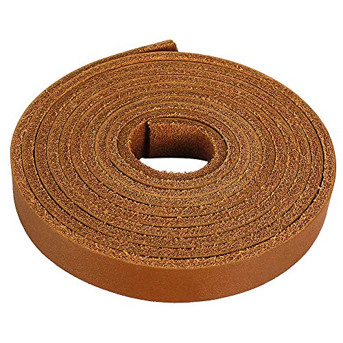 LolliBeads (TM) Genuine Leather Strap Leather Strip 1/2 Inch Wide and 72 Inches Long, Walnut Brown, Walnut_1/2inch, 1/2inches_2yards