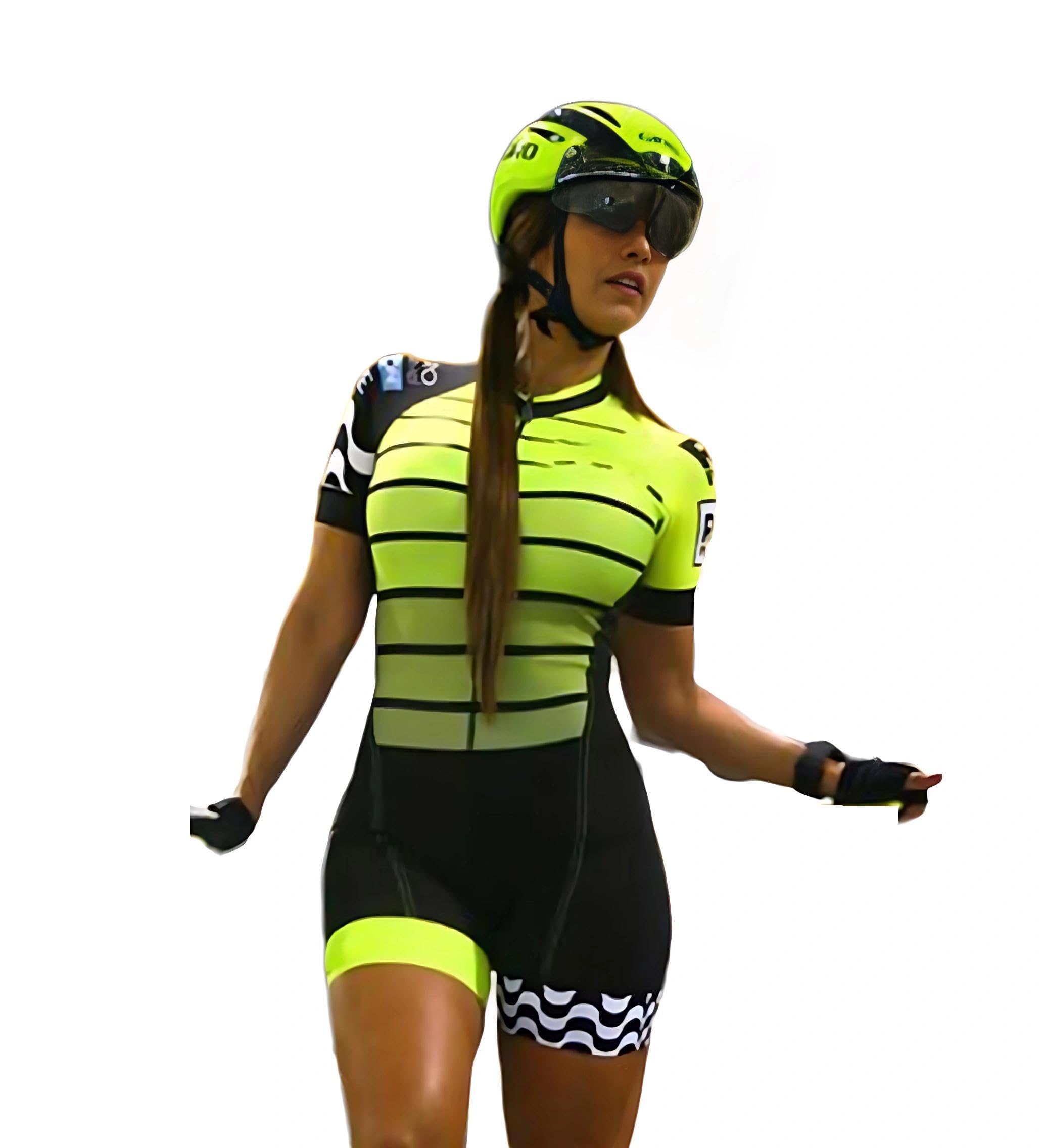 Mono deportivo de ciclismo de manga corta para mujer, talla XS a 3XL