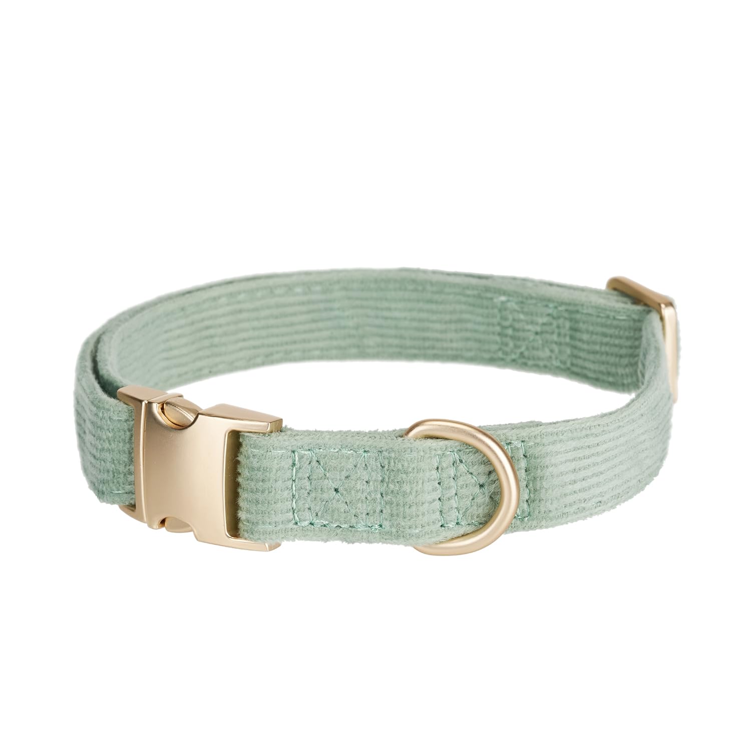 Yudote - Collare per cani ultra morbido in corduroy di cotone naturale, realizzato per cani di taglia media con pelle sensibile, colore verde salvia