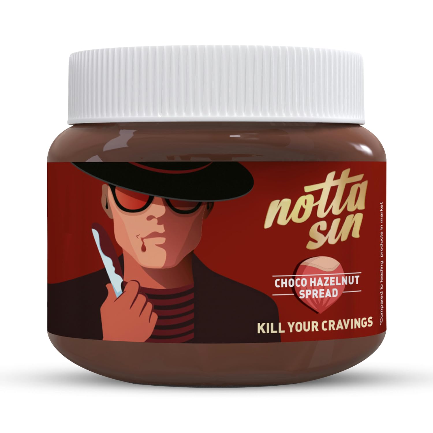 Notta Sin - Choco Hazelnut Spread | Creamy | No Added Sugar | No Artificial Flavors | Chocolate Spread for Bread | 15.1% Hazelnut | 20% Fiber | Rich in Fibre & Protein | 80G
