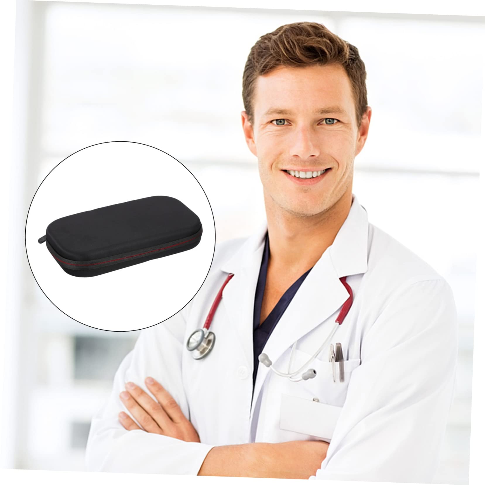 OKUMEYR 1Pc Portable Case Protective Pouch for Nurse Accessories Black Cover for Heart and Standard