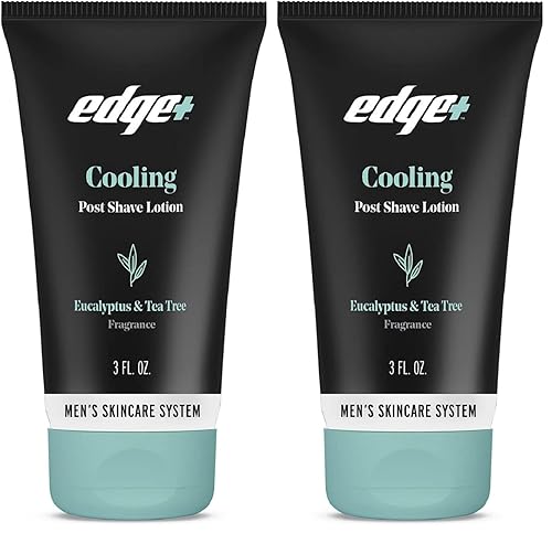 Edge + Loción refrescante para después del afeitado con eucalipto y árbol de té, 3 onzas (paquete de 2)