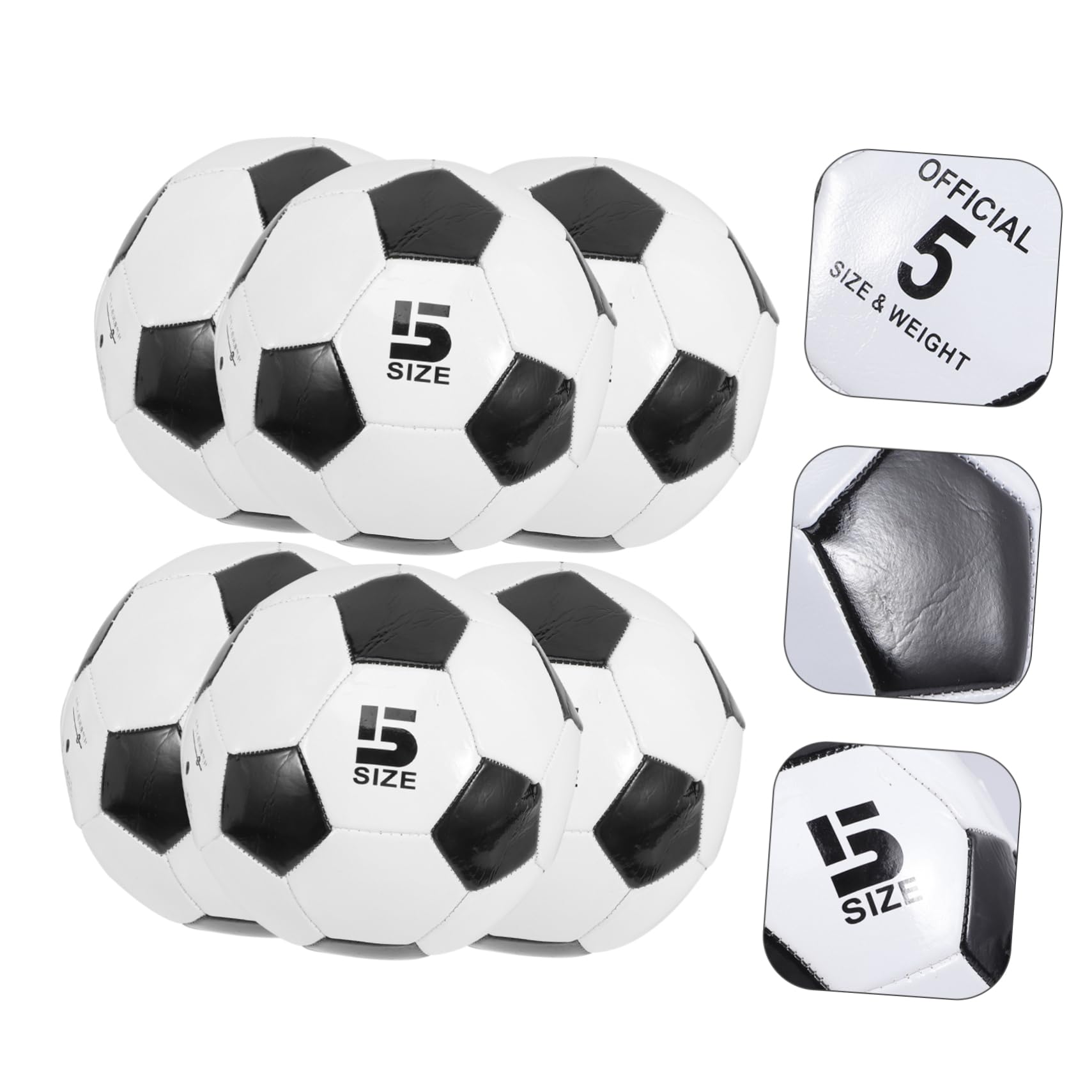KOMBIUDA 6 Palloni da Calcio in PVC per Ragazzo Ragazza, Alta Elasticità, Resistenti all’Usura, per Allenamento e Gioco | Uso Esterno, Cucitura a Macchina, Alta Elasticità e Buona Presa per Ragazzo Ragazza