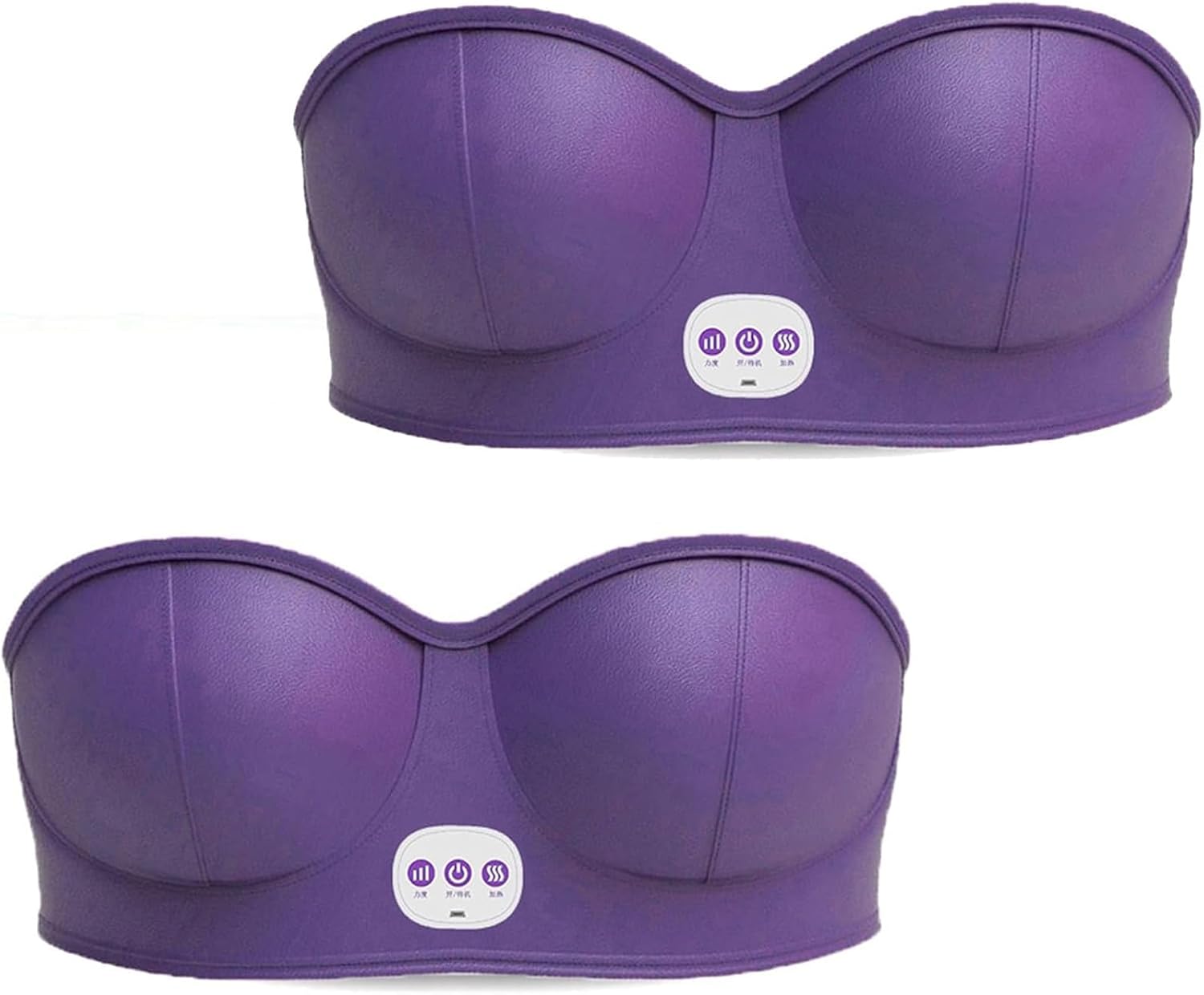 Electric Bust Massager, Breast Enhancer Massager Bra, USB Rechargeable Bra with Smart Heating Function, for Breast Growth,Purple