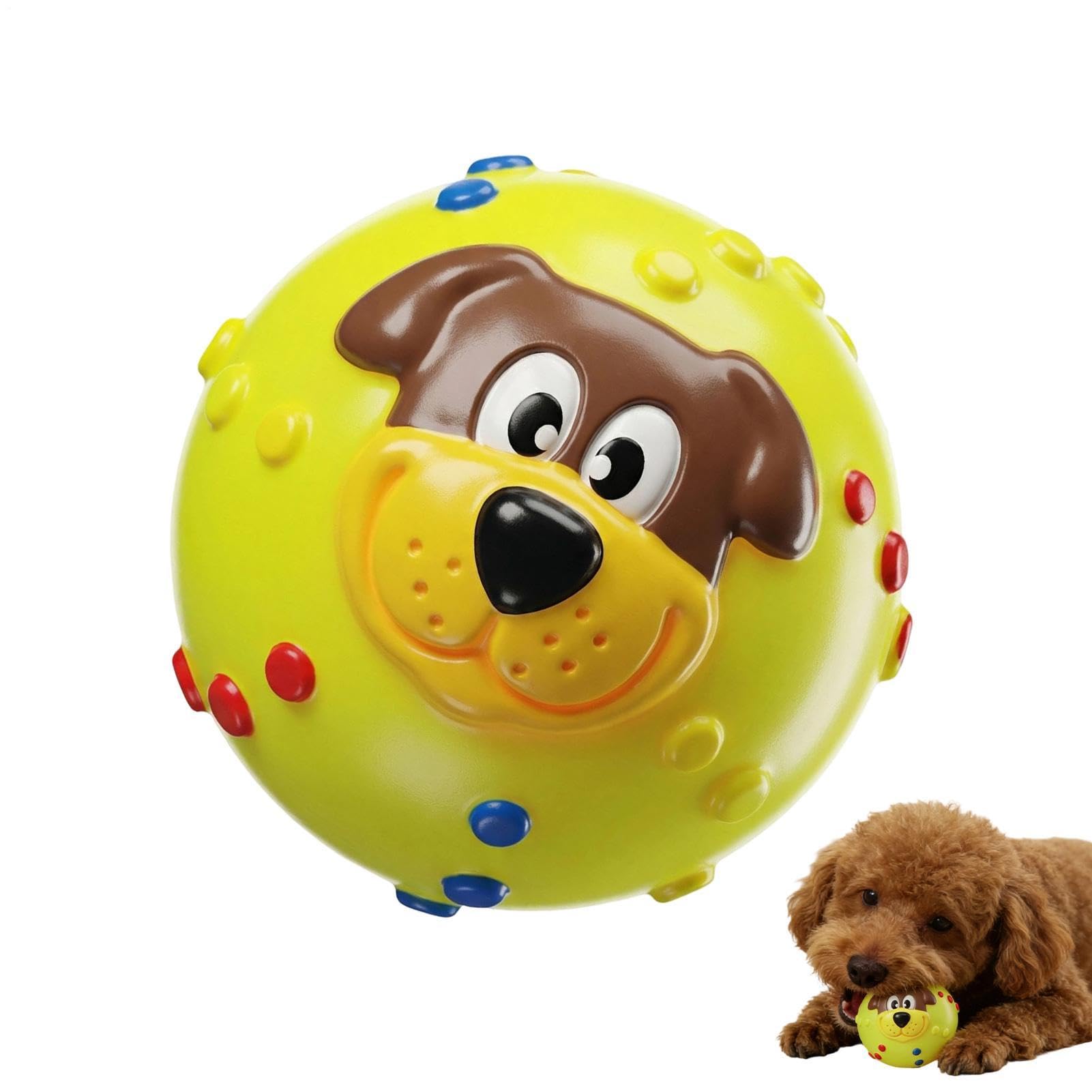Interactive Dog Toys - Tear-Resistant Squeaky Pet Fetch Balls | Dog Squeaky Toy | for Walking Beach Lawn Garden Backyard Indoor Outdoor Home Park