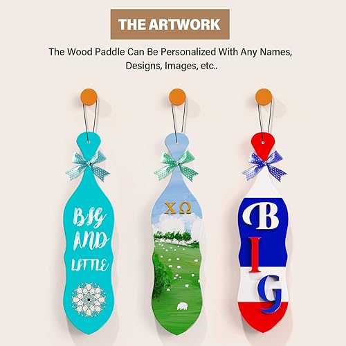 Miniatura 5 de BATTIFE Paleta de hermandad de 15 pulgadas, paleta de madera sin terminar, paleta de pino para fraternidad, manualidades de arte, hecha de madera