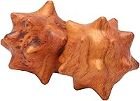 Vista 9 de Yinhing 2 bolas de ejercicio de mano de madera, bola de masaje de mano de madera para palma relajante, bolas de masaje de acupuntura texturizadas