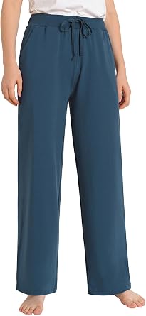 Latuza Womens Comfy Cotton Wide Leg Lounge Pants Loose Fit