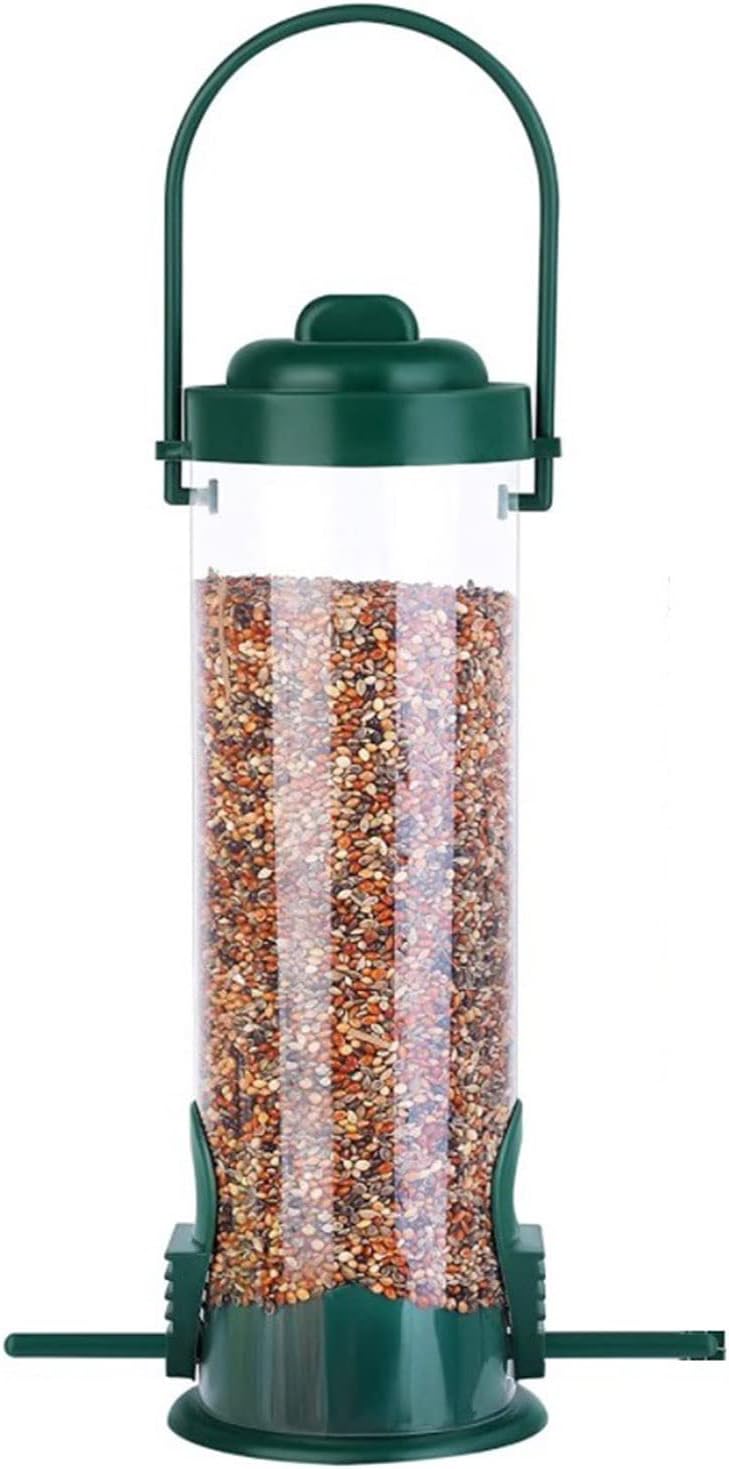 Bird Feeder with Lid Metal Mesh Bird Feeder Wild Bird Tube Feeders Hanging Suet Ball Holder Feeding Tool for Birds Bird Feeder Metal Green Squirrel Proof Mesh image 4