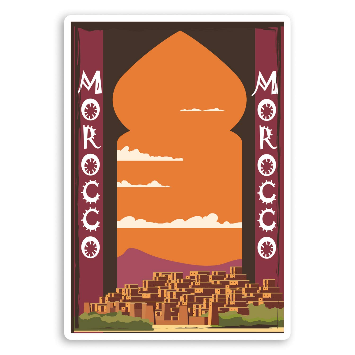2 x 10cm Morocco North Africa Vinyl Stickers - Travel Luggage Sticker #31517 (10cm Tall)