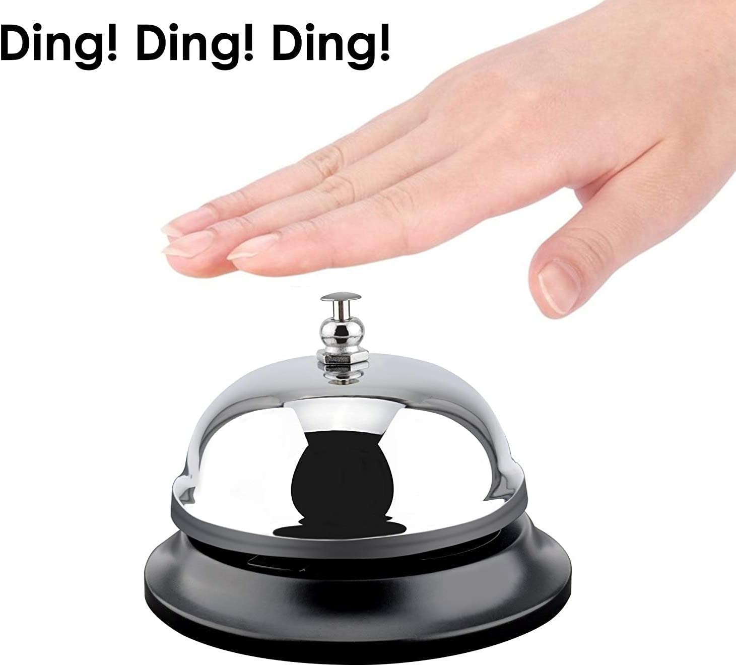 AmigozZ Stainless Steel Call Service Bell, Hand Held Desk Reception Call Bell, Attention Call Ringer Counter Bell, Ideal for Restaurants, Schools, Reception,Offices, Pet Dog Training.(1pc) 2
