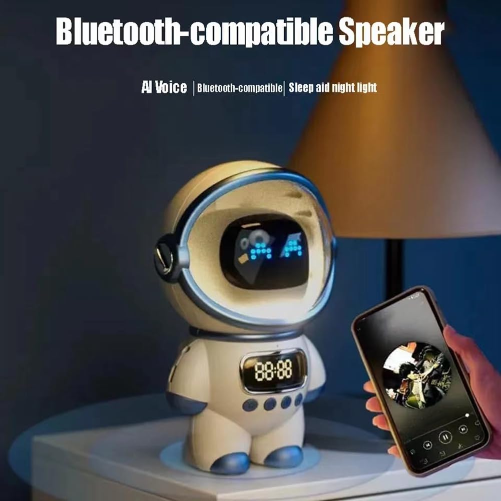 robot AI inteligente sin altavoz Bluetooth caja de sonido despertador FM Radio para regalo estudiante niño niña